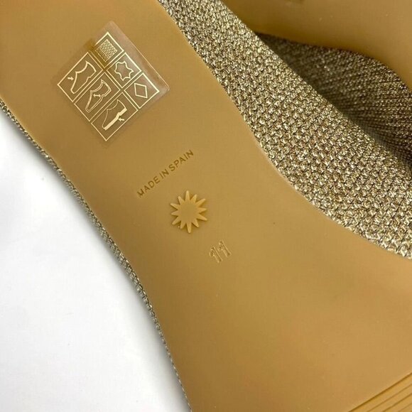 Stuart Weitzman Linsi 75 Pointed Toe Metallic Woven Pump Heels Rubber Sole NWB - Picture 11 of 13